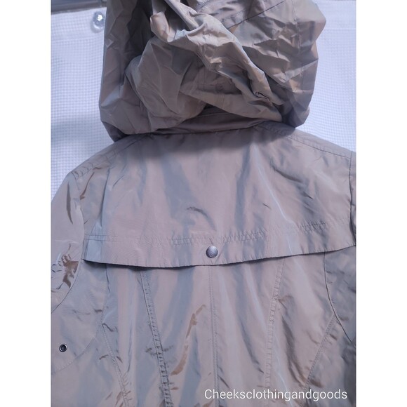 Cole Haan Topaz Iridescent Raincoat Jacket Stow-Away Hood Women's size MEDIUM - Picture 5 of 10